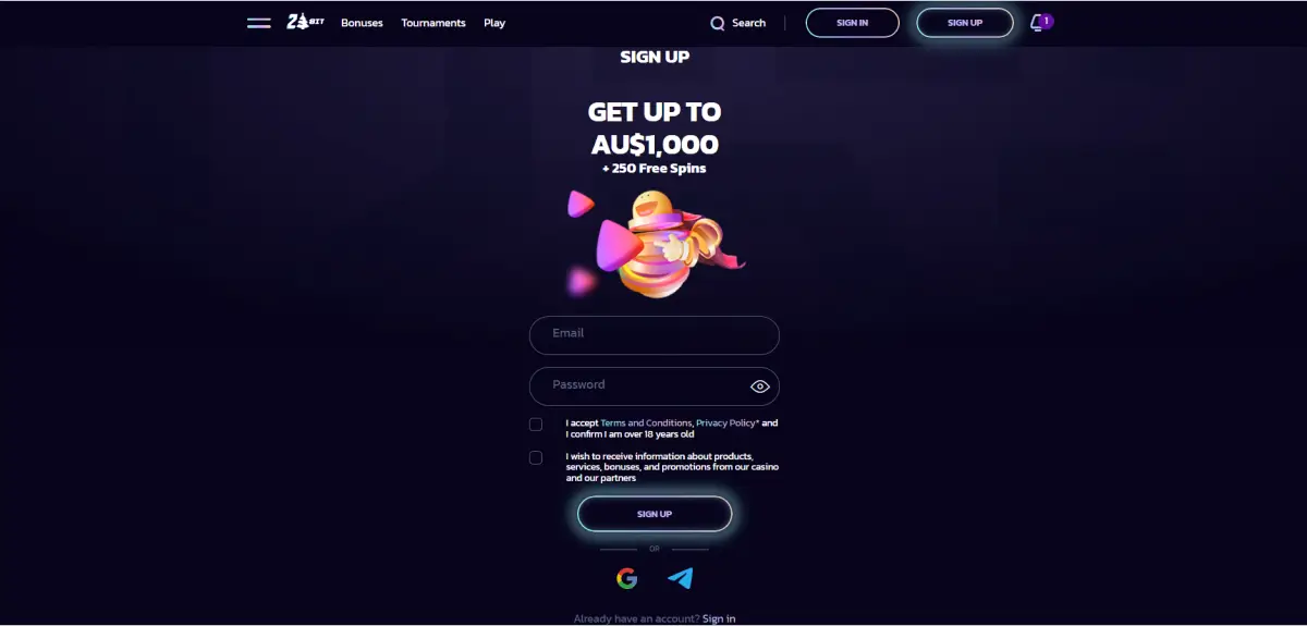 Registration and login to 21bit casino 21bit casino