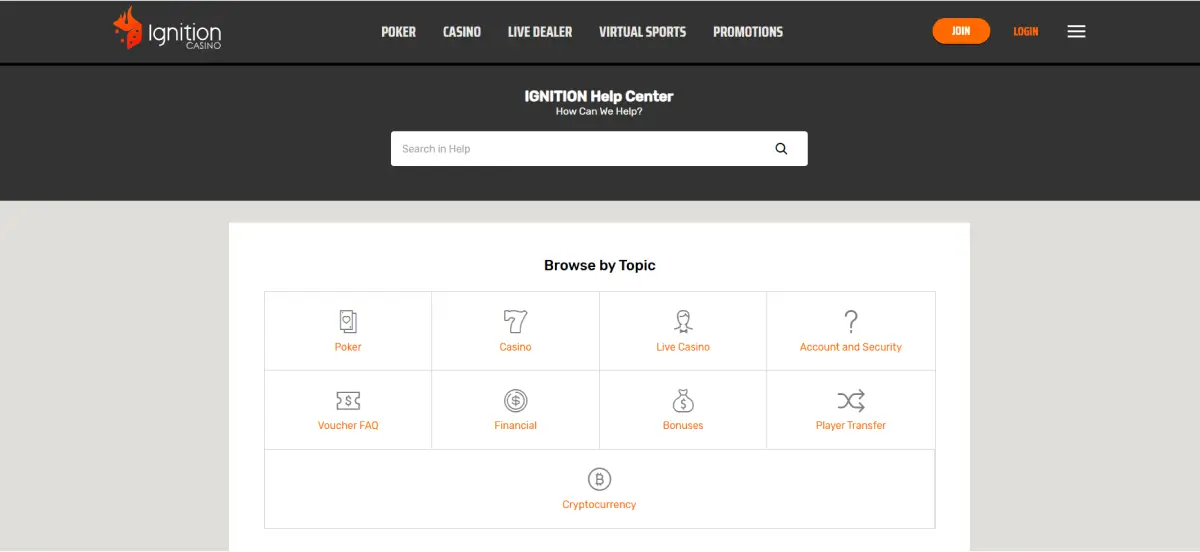 Fast response from Ignition casino support team Ignition Casino Support