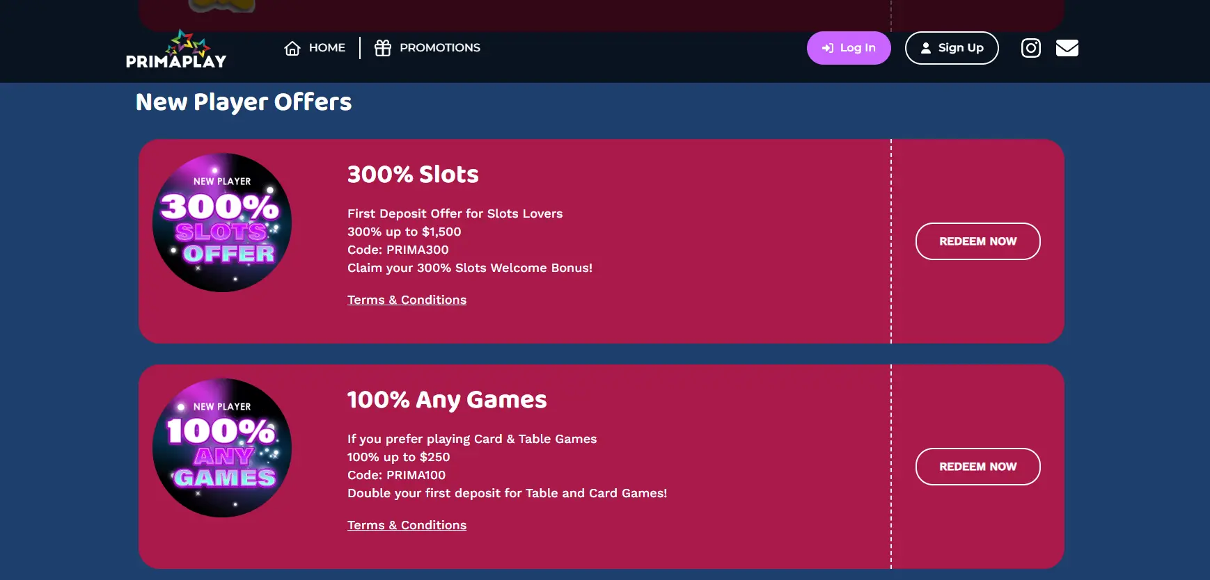 Bonuses and promotions at PrimaPlay casino online Bonuses and promotions at PrimaPlay casino