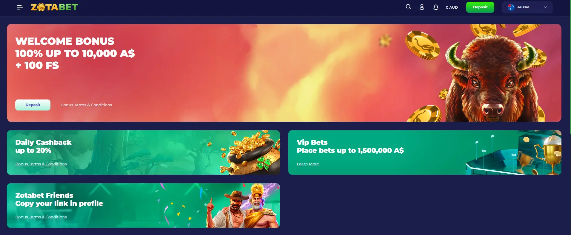 Bonuses and promotions at Zotabet casino Australia Bonuses and promotions at Zotabet casino