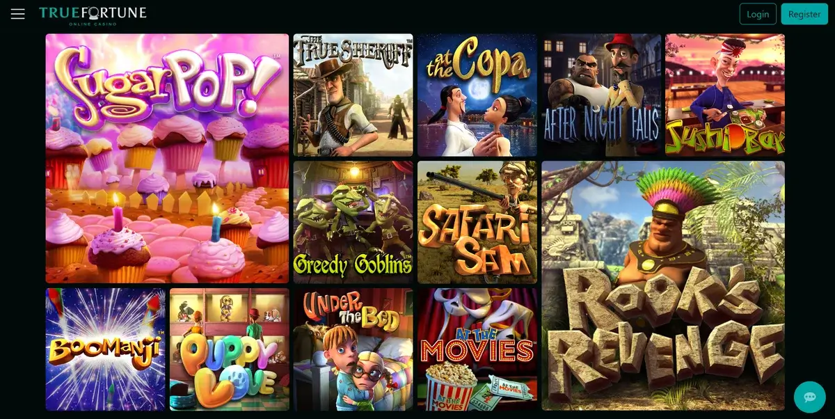 Game selection at True Fortune casino True Fortune casino